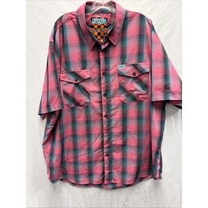 Dixxon Flannel Shirt Men's 3XL Pink Plaid Bitchin D-Lux Bamboo Short Sleeve